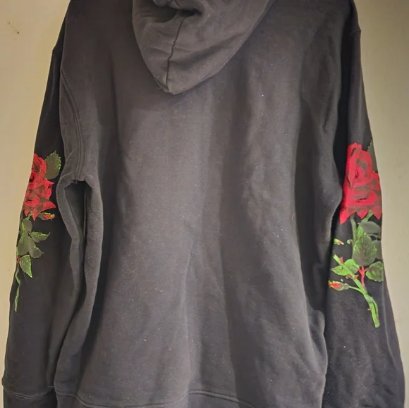 Forever 21 sweat set Rose logo XL joggers L hoody Black & Red new no tags washed - Picture 6 of 15